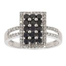 9ct White Gold 0.75ct Black and White Diamond Ring