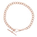 9ct Rose Gold Curb T-Bar Bracelet 7.5"
