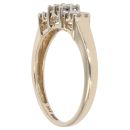 9ct Yellow Gold 0.20ct Diamond Triple Cluster Ring