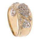 18ct Yellow And White Gold 0.25ct Brilliant Cut Diamond Fancy Heart Patterned Ring