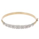 9ct Yellow Gold Cubic Zirconia Hinged Bangle