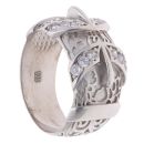 Silver Cubic Zirconia Double Buckle Ring By Icesia