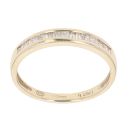 9ct Yellow Gold 0.25ct Princess And Baguette Cut Diamond Half Eternity Ring