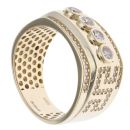 14ct Yellow Gold Cubic Zirconia Signet Ring