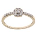 9ct Yellow Gold 0.20ct Diamond Cluster Ring