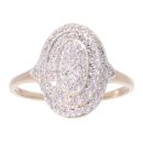 9ct Yellow Gold 0.25ct Diamond Cluster Ring