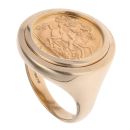 9ct Yellow Gold 1914 George Half Sovereign Coin Ring