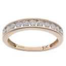 9ct Yellow Gold 0.75ct Brilliant Cut Diamond Half Eternity Ring