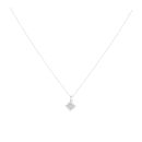 9ct White Gold 0.35ct Diamond Cluster Pendant and Chain 18"