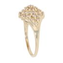 14ct Yellow Gold Cubic Zirconia Cluster Ring