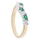 9ct Yellow Gold Green Gemstone And Cubic Zirconia Wishbone Ring