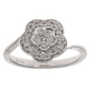 9ct White Gold 0.25ct Brilliant Cut Diamond Cluster Ring