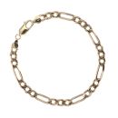 9ct Yellow Gold Figaro Bracelet 8.5"