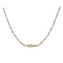 14ct Yellow And White Gold Monaco Spin Plain Lock Twist Chain 22"