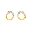 22ct Yellow Gold Cubic Zirconia Twirl Hoop Earrings