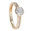 9ct Yellow Gold Diamond Cluster Ring by Anya Belle