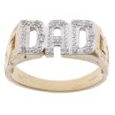 9ct Yellow Gold Cubic Zirconia Dad Ring
