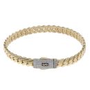 14ct Yellow Gold Monaco Classic Cubic Zirconia Pave Lock Bangle