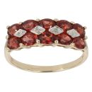 9ct Yellow Gold 0.01ct Diamond and Garnet Fancy Ring