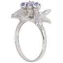 9ct White Gold Tanzanite Flower Ring