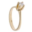 14ct Yellow Gold Single Stone Cubic Zirconia Ring