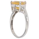 9ct White Gold 0.02ct Diamond and Citrine Solitaire Ring