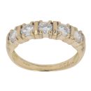 18ct Yellow Gold Moissanite Five Stone Ring