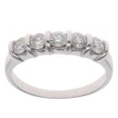 18ct White Gold 0.50ct Brilliant Cut Diamond Five Stone Ring