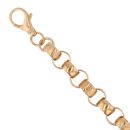9ct Yellow Gold Patterned And Plain Belcher Bracelet 9"