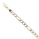 9ct Yellow Gold Figaro Bracelet 7.5"