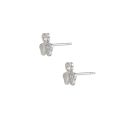 Sterling Silver Cubic Zirconia Clover Stud Earrings