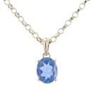 9ct Yellow Gold Fluorite Pendant And Chain 20"