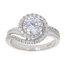 9ct White Gold Cubic Zirconia Twist Ring