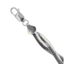 Silver Two Strand Intertwined Herringbone Bracelet 7.5" By Icesia