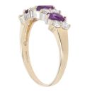 9ct Yellow Gold Amethyst And Cubic Zirconia Ring