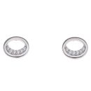 925 Sterling Silver Cubic Zirconia Circle Earrings