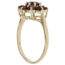 9ct Yellow Gold Garnet Cluster Ring