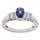 18ct White Gold 0.20ct Diamond And Sapphire Ring