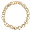 9ct Yellow Gold Patterned and Plain Belcher Bracelet 9.5"