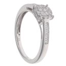 9ct White Gold 0.25ct Brilliant Cut Diamond Cluster Ring