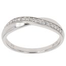9ct White Gold 0.20ct Brilliant Cut Diamond Crossover Ring