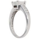 18ct White Gold 1.00ct Princess and Brilliant Cut Diamond Cluster Ring