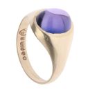 9ct Yellow Gold Amethyst Cabochon Signet Ring