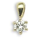 18ct Yellow Gold 0.10ct Diamond Claw Set Pendant