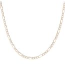 9ct Yellow and White Gold Diamond Cut Figaro Chain 16"