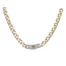 14ct Yellow Gold Monaco Classic Alternate Pave Lock Curb Chain 20"