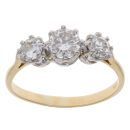 18ct Yellow Gold 1.35ct Brilliant Cut Diamond Trilogy Ring