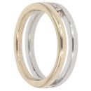 9ct Yellow And White Gold 0.40ct Brilliant Cut Diamond Trilogy Double Band Ring