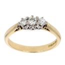 18ct Yellow Gold 0.35ct Diamond Trilogy Ring