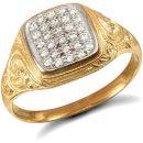9ct Yellow Gold Gents Cubic Zirconia Ring